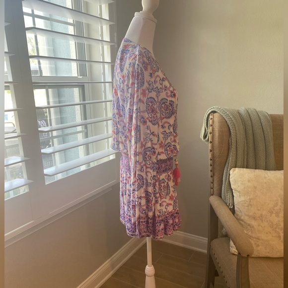 BELL minidress. Adorable smocked waist dress with tassel drops. Size S - Picture 6 of 9